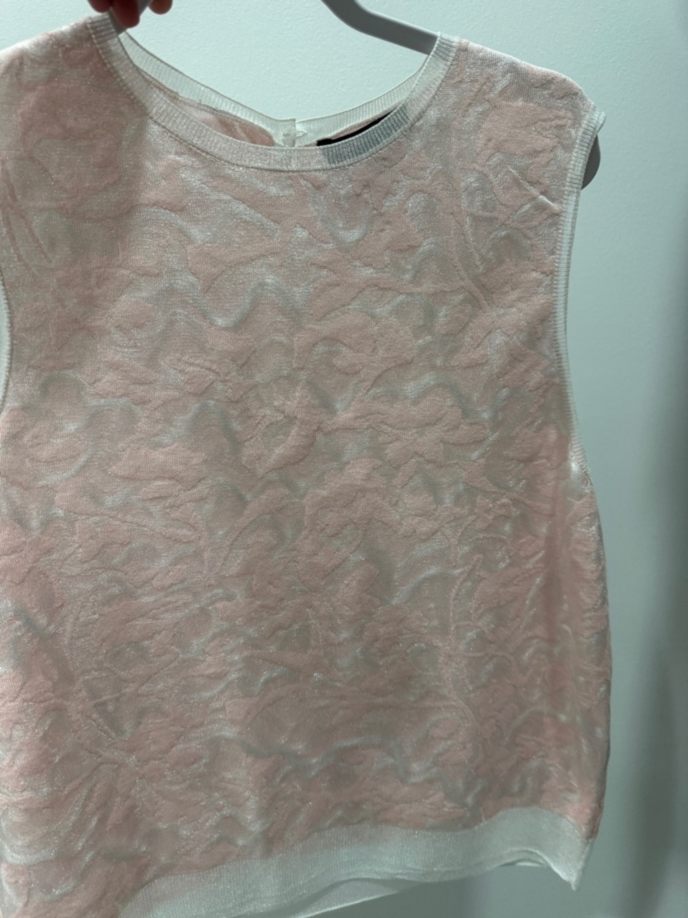 Zara Light Pink Sleeveless Textured Knit Top